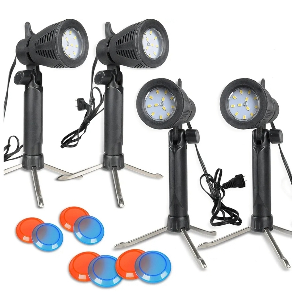 Black 48 LED Video Tabletop Lighting Kit Set Of 4